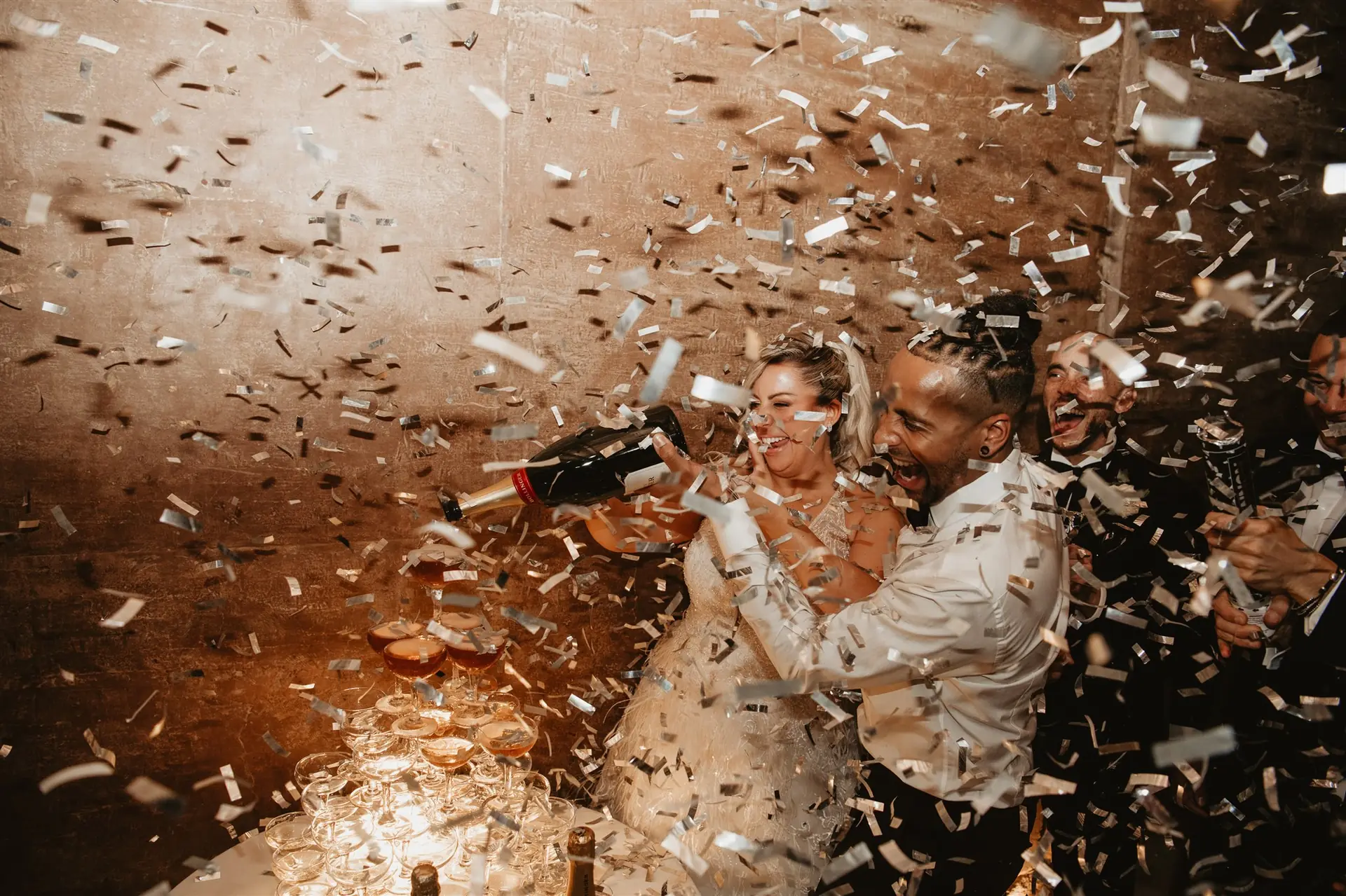 Cinematic mood · champagne tower